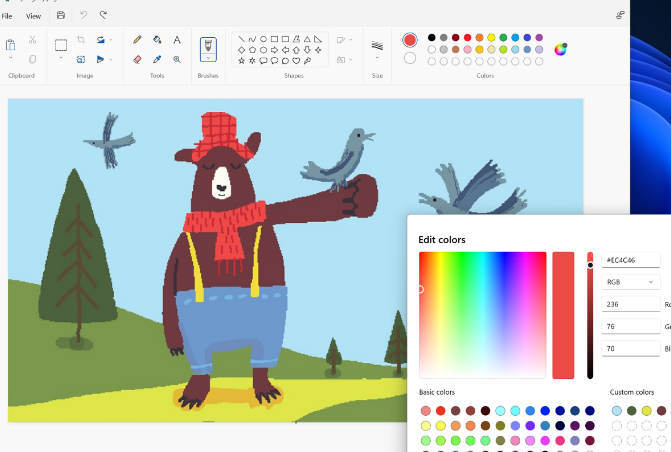 微软Win11预览版给你全新画图效果