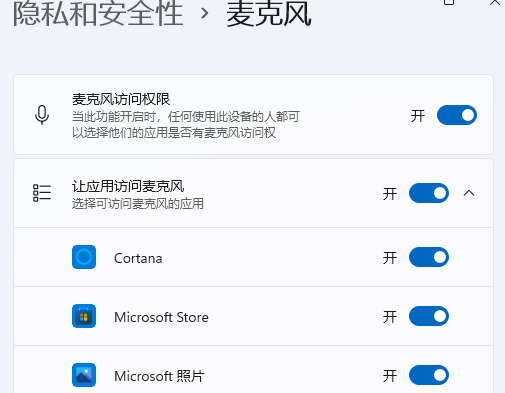 Win11麦克风权限在哪里开启