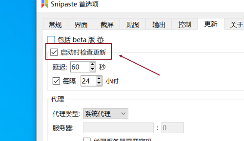 Snipaste如何设置启动时检查更新