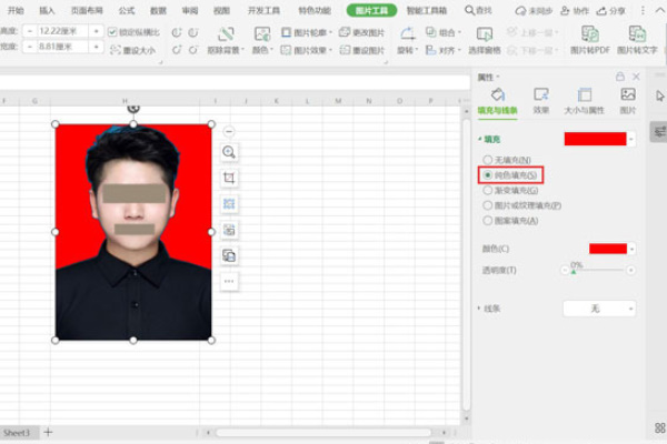 怎样用wps表格给证件照换底色