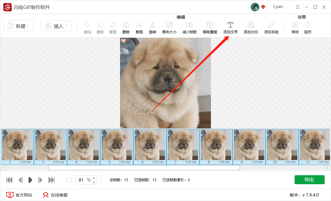 闪电GIF制作软件如何给GIF动态图添加文字内容