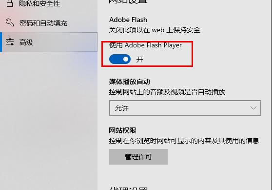 Edge浏览器flash未启用怎么办