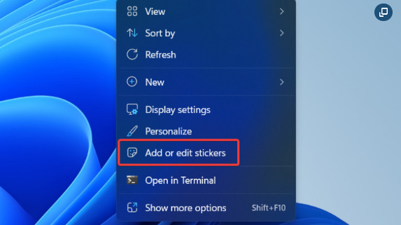 Win11 预览版推出个性化新功能：允许用户在桌面上绘制贴纸
