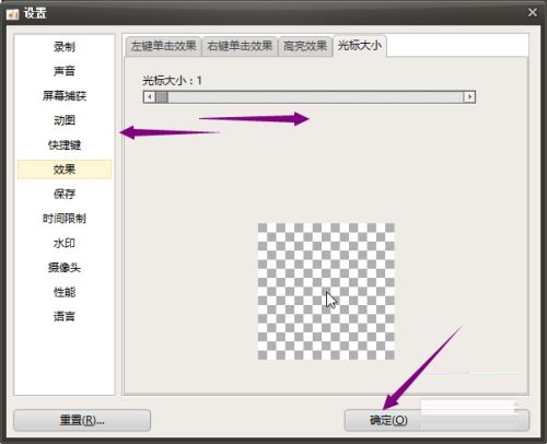 oCam怎么调整光标大小