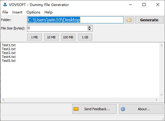 Vovsoft Dummy File Generator